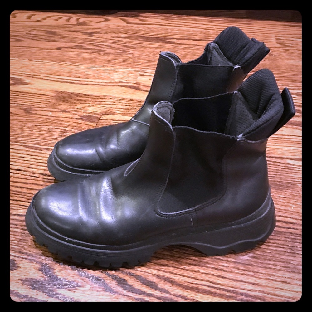 Size 38.5 Black Lug Sole Prada Boots